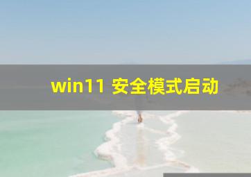 win11 安全模式启动